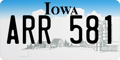 IA license plate ARR581