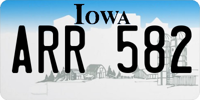 IA license plate ARR582