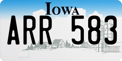 IA license plate ARR583