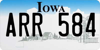 IA license plate ARR584