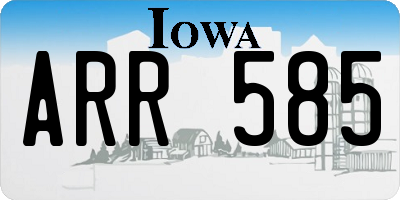 IA license plate ARR585