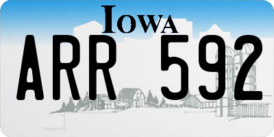 IA license plate ARR592