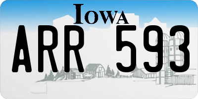 IA license plate ARR593