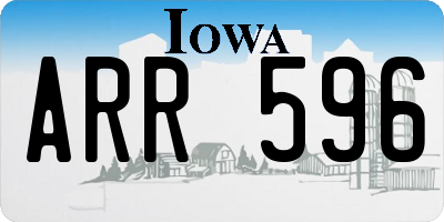 IA license plate ARR596