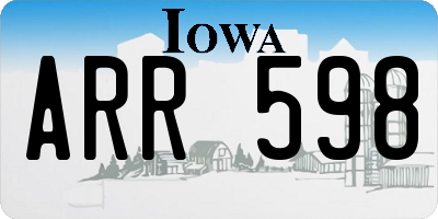 IA license plate ARR598