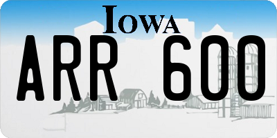 IA license plate ARR600