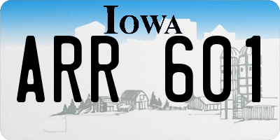 IA license plate ARR601