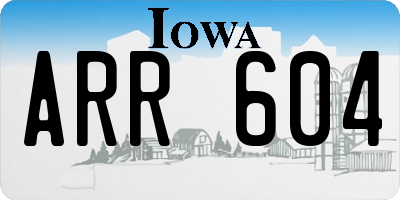 IA license plate ARR604