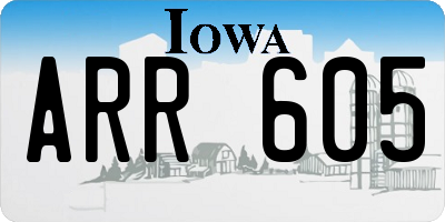 IA license plate ARR605