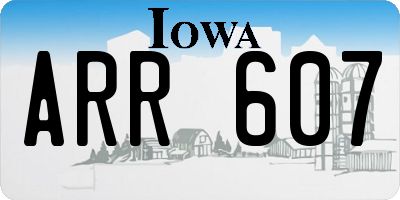 IA license plate ARR607