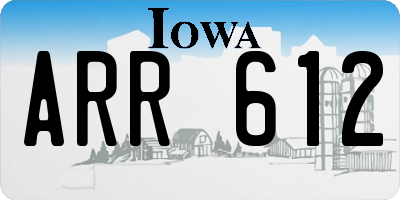 IA license plate ARR612