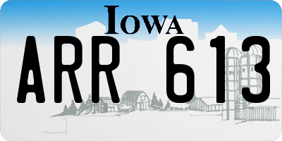 IA license plate ARR613