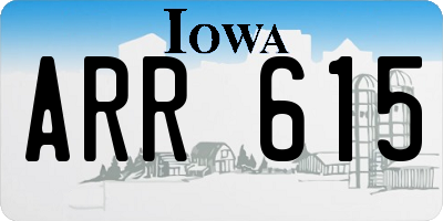 IA license plate ARR615