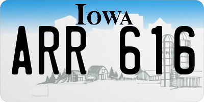 IA license plate ARR616