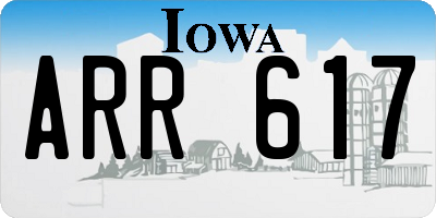 IA license plate ARR617