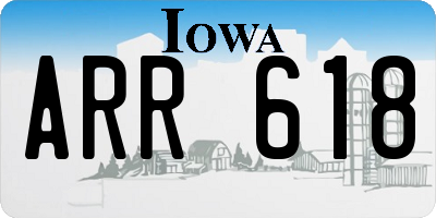 IA license plate ARR618