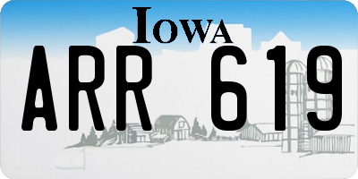 IA license plate ARR619