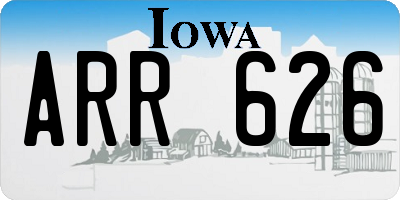 IA license plate ARR626
