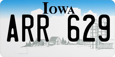 IA license plate ARR629