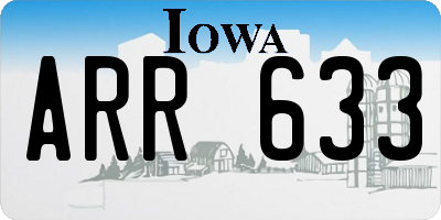 IA license plate ARR633