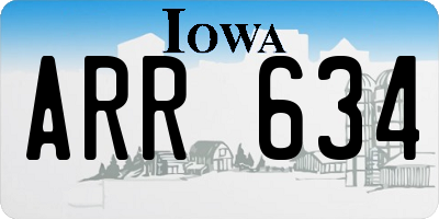 IA license plate ARR634