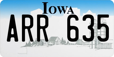 IA license plate ARR635