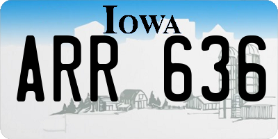 IA license plate ARR636