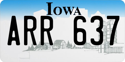 IA license plate ARR637
