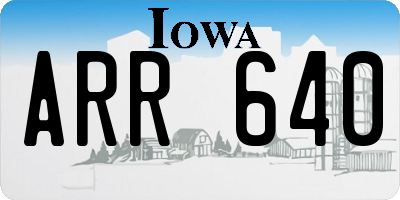 IA license plate ARR640