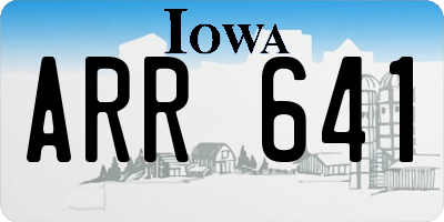 IA license plate ARR641