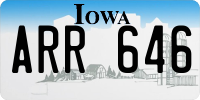 IA license plate ARR646