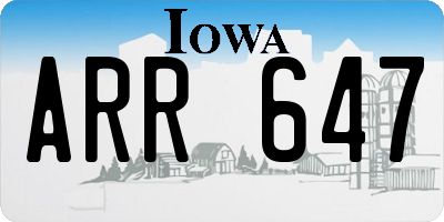 IA license plate ARR647