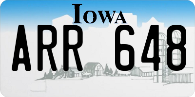 IA license plate ARR648