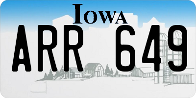 IA license plate ARR649