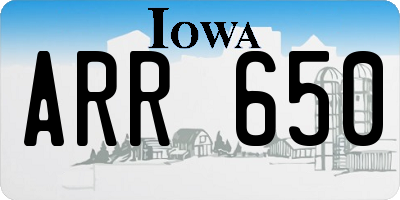IA license plate ARR650