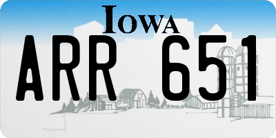 IA license plate ARR651