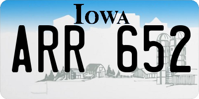IA license plate ARR652