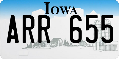 IA license plate ARR655