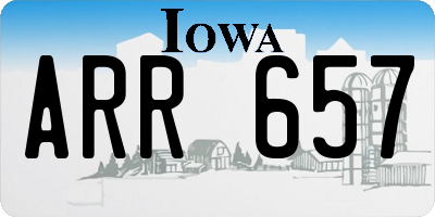 IA license plate ARR657