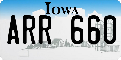 IA license plate ARR660