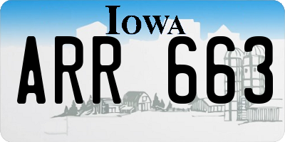 IA license plate ARR663