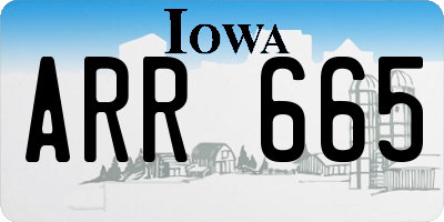 IA license plate ARR665
