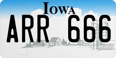 IA license plate ARR666