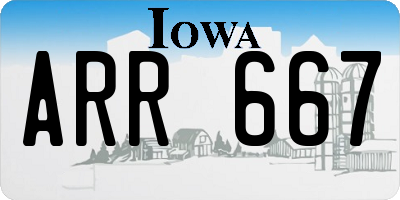 IA license plate ARR667