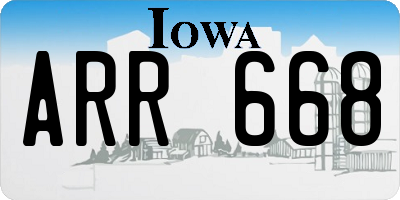 IA license plate ARR668