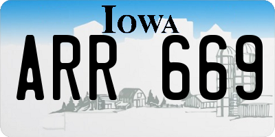 IA license plate ARR669
