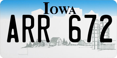 IA license plate ARR672
