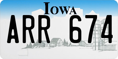 IA license plate ARR674