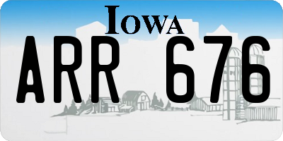 IA license plate ARR676