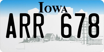 IA license plate ARR678
